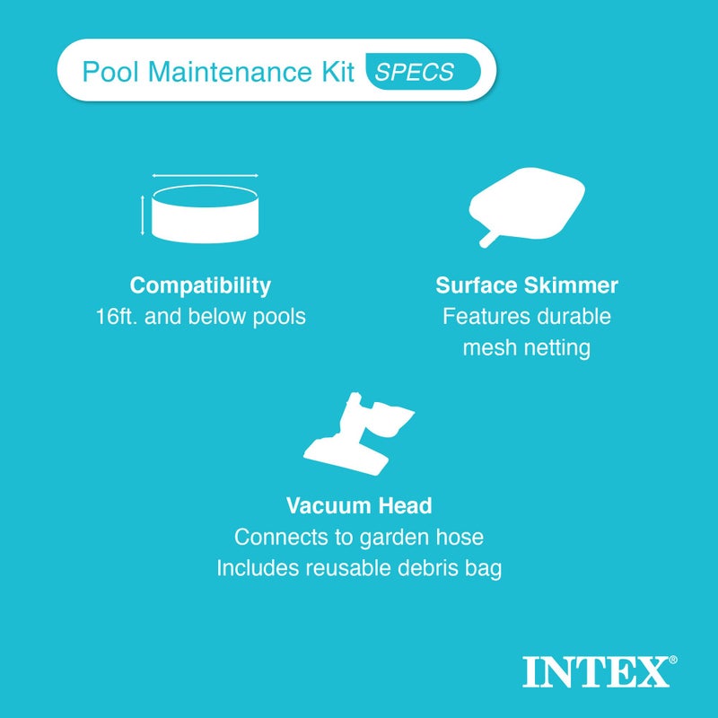 Intex 28002E Cleaning Maintenance Swimming Pool Kit with Vacuum, Surface Skimmer, and Telescoping Pole for Above Ground Pools (Pool Sold Separately) - Image 4