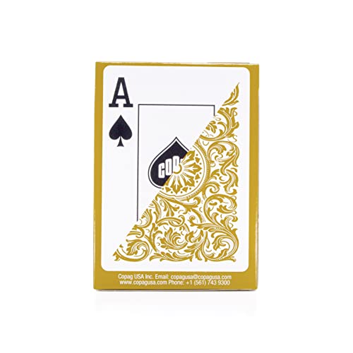 Copag Elite 100% Plastic Playing Cards, Poker Size Jumbo Index Single Deck (Gold) - Image 2