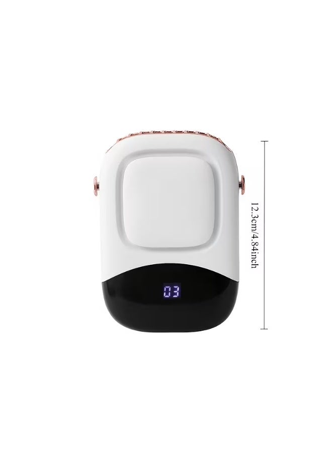 مروحة صغيرة محمولة، يدوية قابلة للشحن عبر USB مع شاشة رقمية، تصميم مدمج للاستخدام في المنزل والسفر - Image 2
