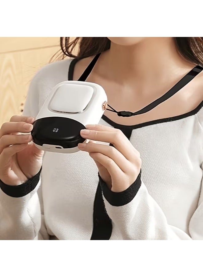 مروحة صغيرة محمولة، يدوية قابلة للشحن عبر USB مع شاشة رقمية، تصميم مدمج للاستخدام في المنزل والسفر - Image 5