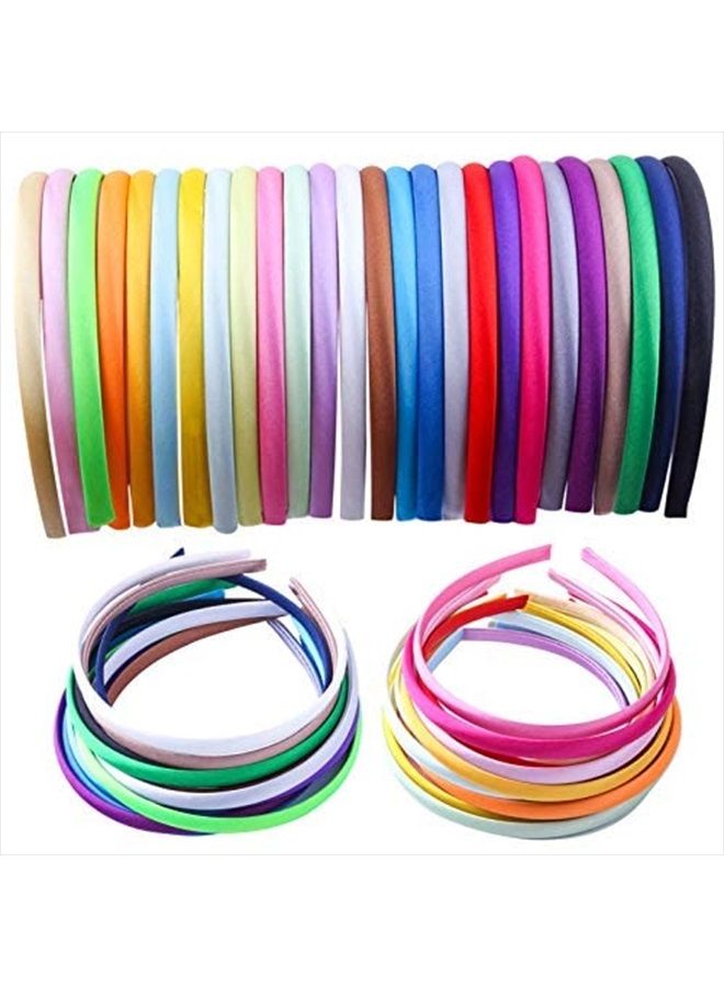 Candygirl HeadBands for Girls,DIY Satin Covered Girls Headbands,1cm Width Craft Headbands for Daily and Party(26pcs Per Pack Each Color 1pcs) - Image 1