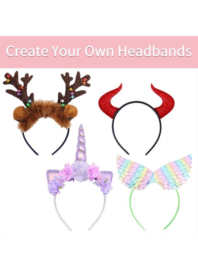 Candygirl HeadBands for Girls,DIY Satin Covered Girls Headbands,1cm Width Craft Headbands for Daily and Party(26pcs Per Pack Each Color 1pcs) - Image 4