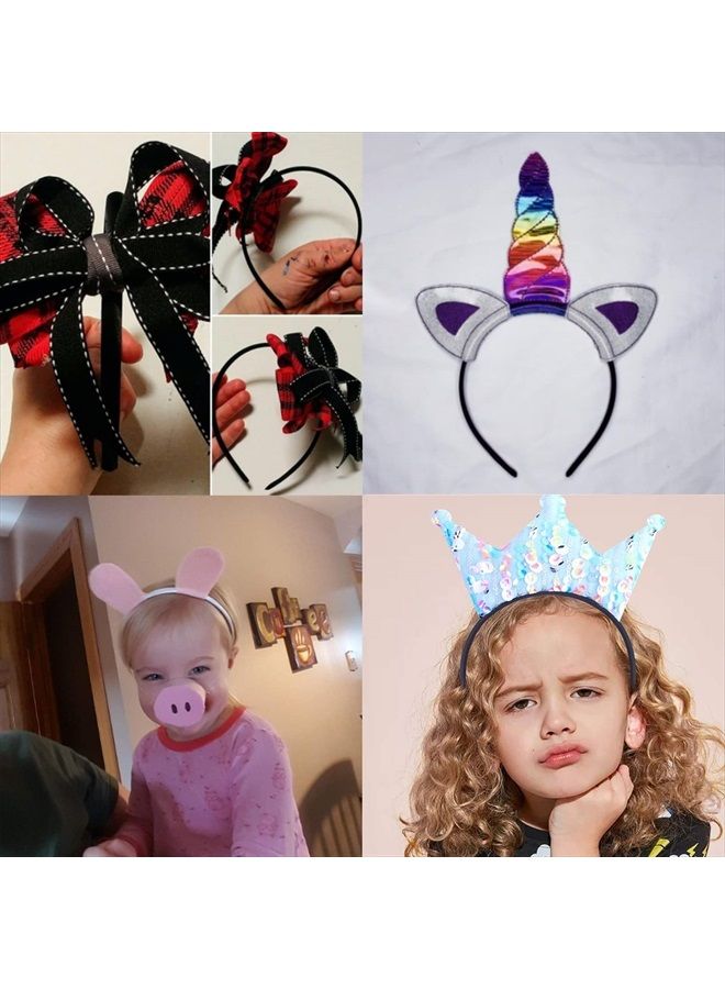 Candygirl HeadBands for Girls,DIY Satin Covered Girls Headbands,1cm Width Craft Headbands for Daily and Party(26pcs Per Pack Each Color 1pcs) - Image 5