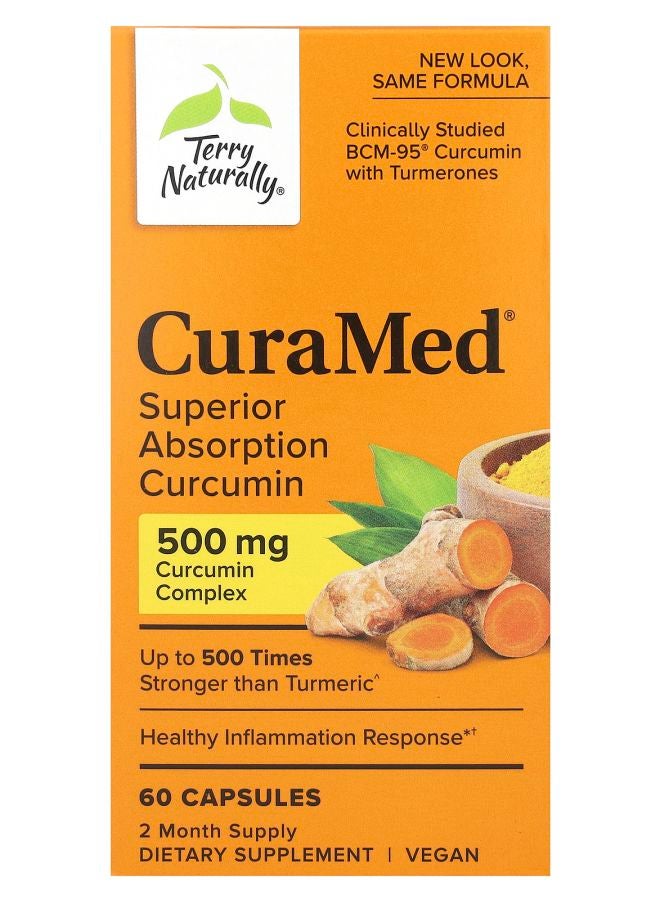 Terry Naturally CuraMed Superior Absorption Curcumin 500 mg 60 Capsules