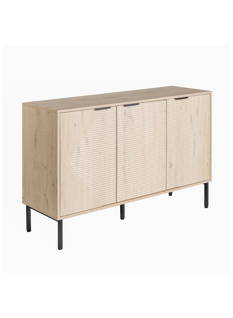 DOOHWAN Modern Sideboard Buffet Cabinet with Doors & Shelves - Wooden Fluted Storage Cabinet for Living Room, Entryway, Kitchen - Image 1