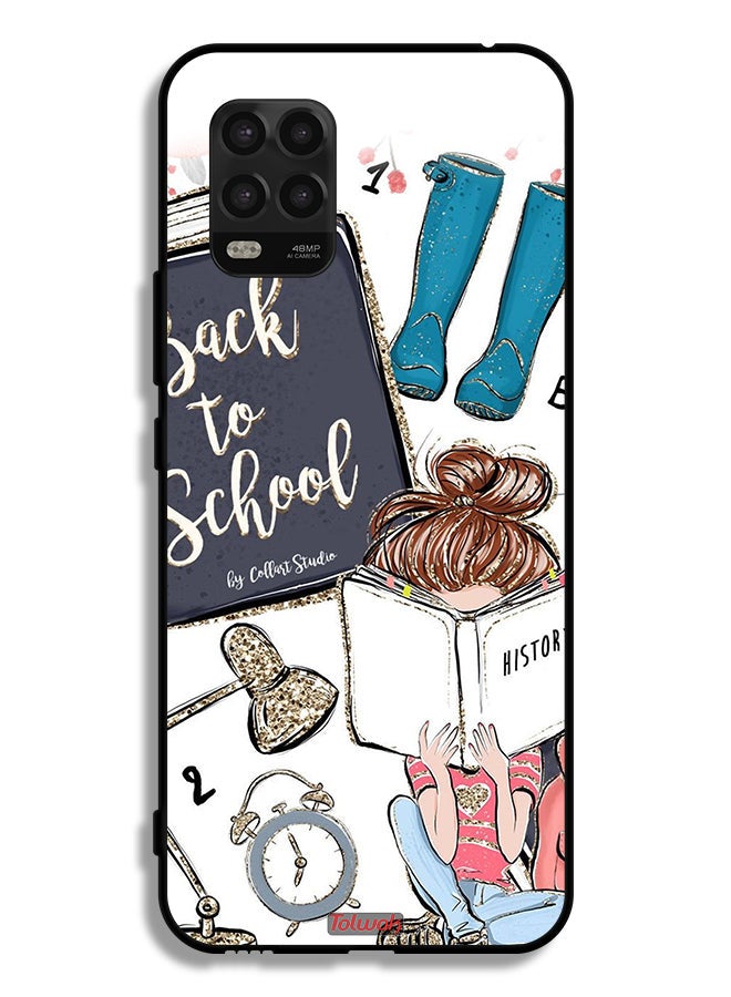 Tolwak Xiaomi Mi 10 Lite 5G Protective Case Cover Back To School Girl Reading History - Image 2
