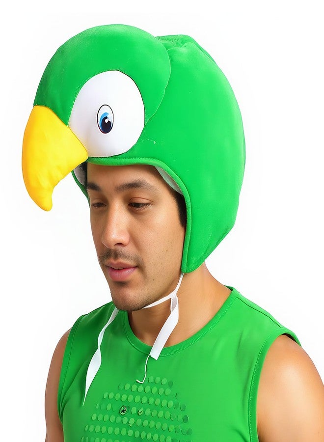 PURFUN Funny Stuffed Parrot Hooded Hats Men Women Lifelike Plush Bird Earflap Skull Caps Fancy Dress Party Cosplay Halloween Christmas Parrot Costume Headwear Full Hood Hat Beanie Supplies Favor - Image 1