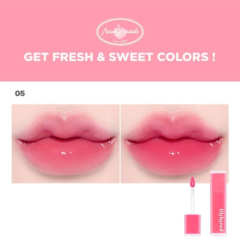 lilybyred تنت ليليبايريد بلودي لاير | صبغة شفاه كورية لامعة، لون زاهي وعصيري، لمعان شراب، مرطب، يدوم طويلاً ومقاوم للتلطخ، غير لزج، خفيف الوزن، 0.14 أونصة (05 خوخ موهوب)  - Image 2