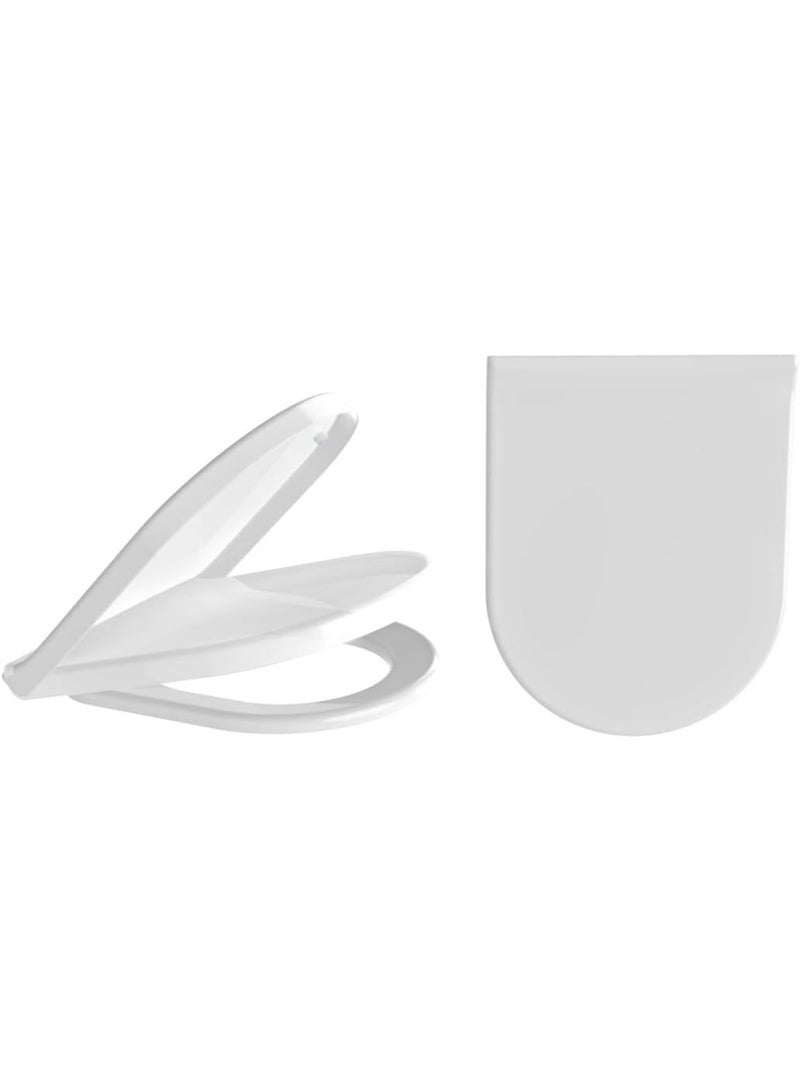 جالا غطاء مقعد المرحاض من جالا، مقاعد مراحيض سهلة الفك والتركيب، مقاعد مراحيض متينة مضادة للبكتيريا مع مفصلات قابلة للتعديل من الفولاذ المقاوم للصدأ، غطاء مقعد مرحاض أبيض على شكل حرف D/U - Image 4