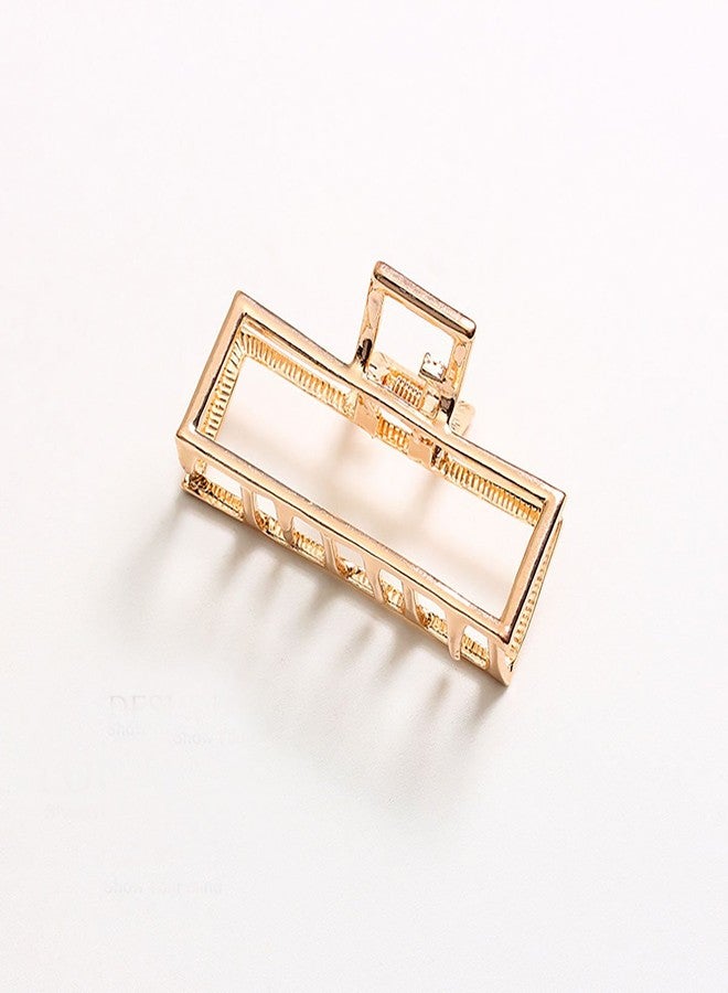 Fodattm Vintage Metal Hair Claw Hair Jaw Clips Hair Clamp Accessories for Women (Rectangle, Rose gold) - Image 2
