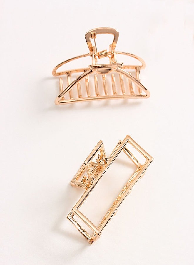 Fodattm Vintage Metal Hair Claw Hair Jaw Clips Hair Clamp Accessories for Women (Rectangle, Rose gold) - Image 3