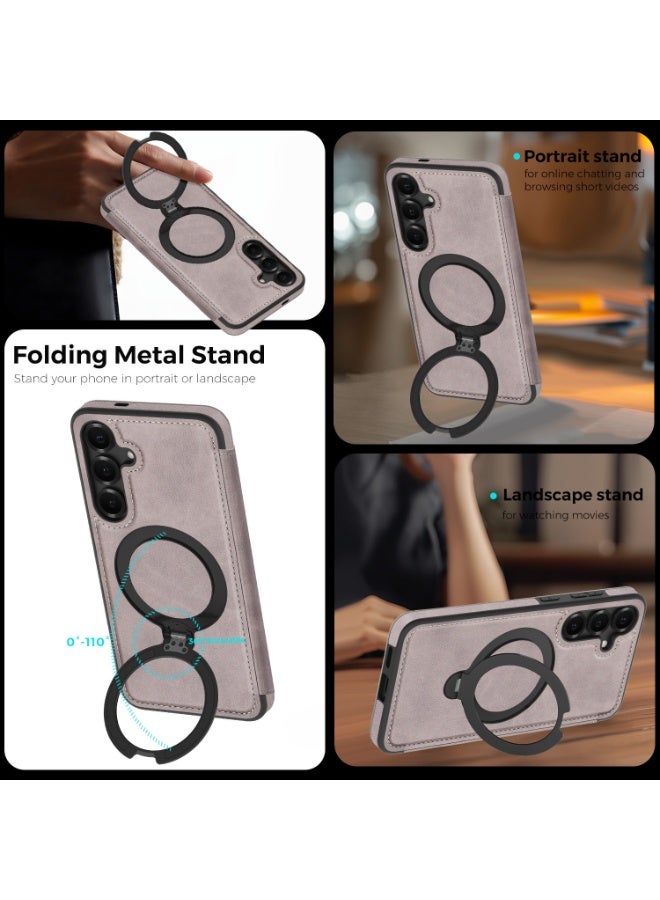 Magnetic Flip Leather Wallet Case for Samsung Galaxy S26, S26 Plus, S25, S25 Plus, S24, S24 Plus with RFID Blocking and Shockproof Protection - Image 1