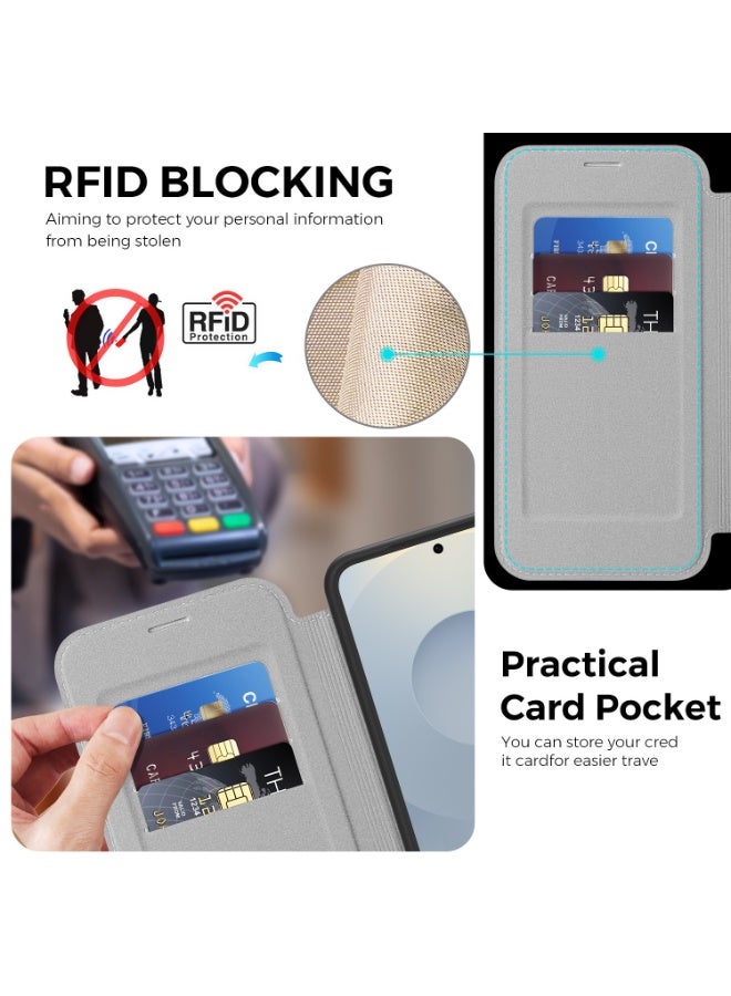 Magnetic Flip Leather Wallet Case for Samsung Galaxy S26, S26 Plus, S25, S25 Plus, S24, S24 Plus with RFID Blocking and Shockproof Protection - Image 2