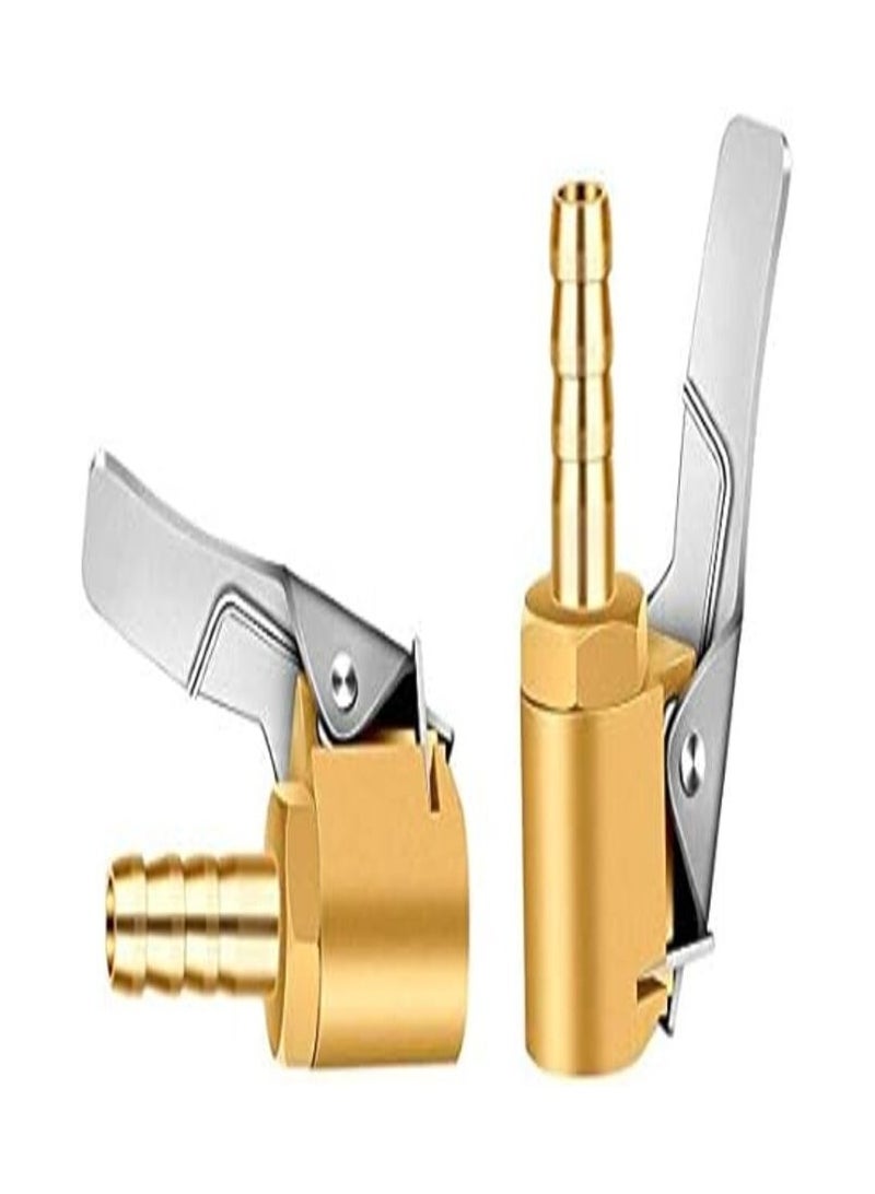 اشترِ قطعتين من صمام نفخ إطارات السيارة من Allamazing، موصل مضخة هواء، موصل مضخة هواء، نحاس كامل 1/4 بوصة (6 مم) - Image 1