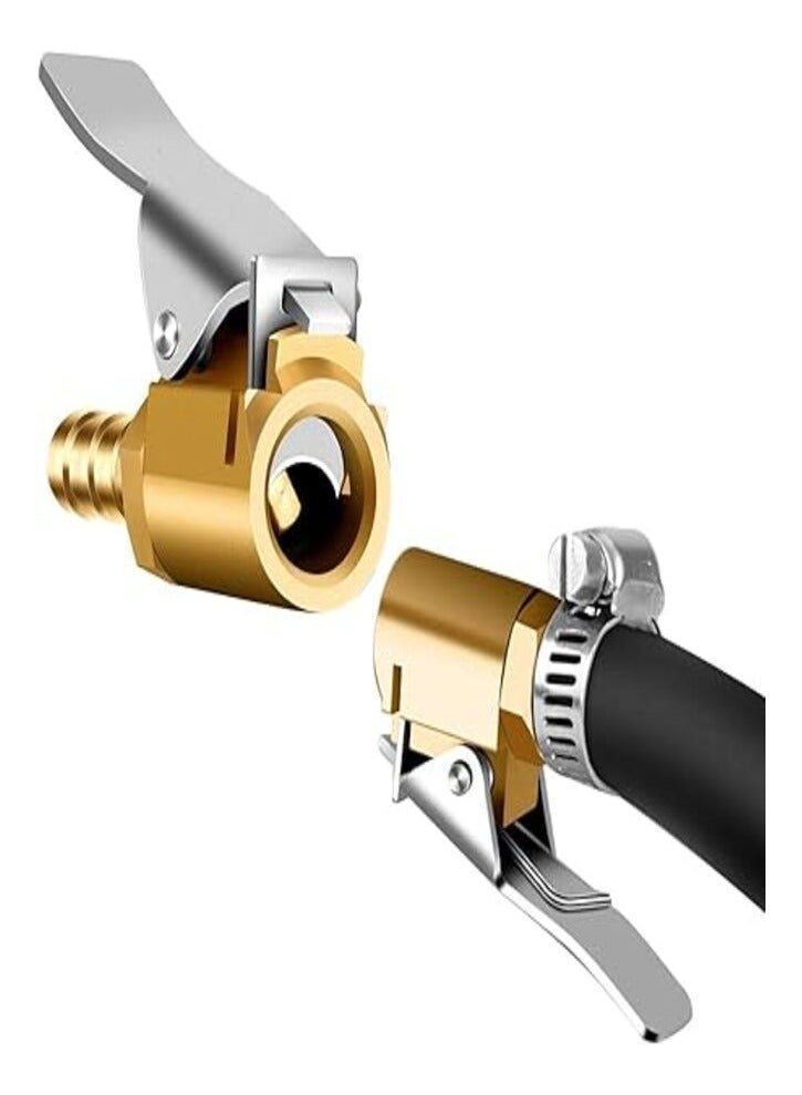 اشترِ قطعتين من صمام نفخ إطارات السيارة من Allamazing، موصل مضخة هواء، موصل مضخة هواء، نحاس كامل 1/4 بوصة (6 مم) - Image 2