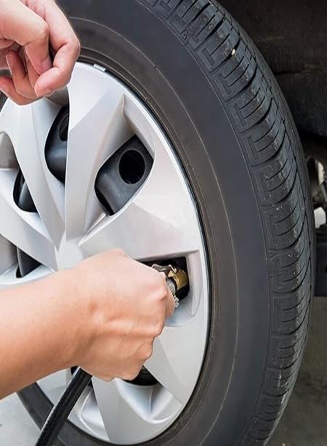 اشترِ قطعتين من صمام نفخ إطارات السيارة من Allamazing، موصل مضخة هواء، موصل مضخة هواء، نحاس كامل 1/4 بوصة (6 مم) - Image 3