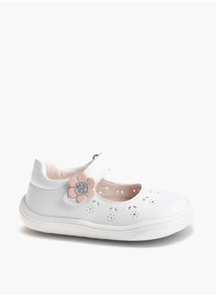 Pablosky Girls' Floral Applique Mary Jane Shoes with Hook and Loop Closure  - Image 1