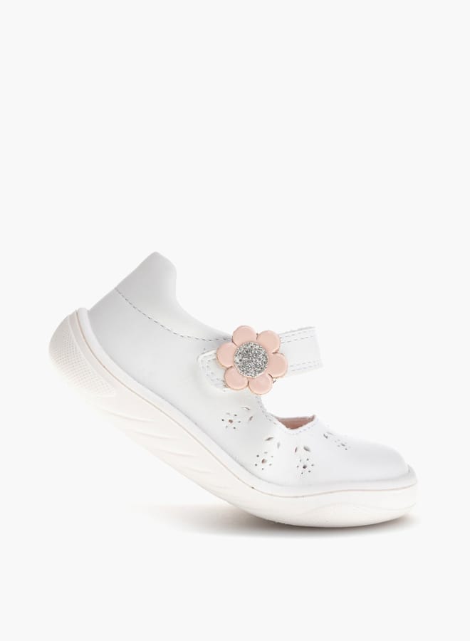 Pablosky Girls' Floral Applique Mary Jane Shoes with Hook and Loop Closure  - Image 5
