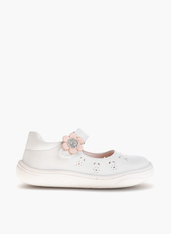 Pablosky Girls' Floral Applique Mary Jane Shoes with Hook and Loop Closure  - Image 2