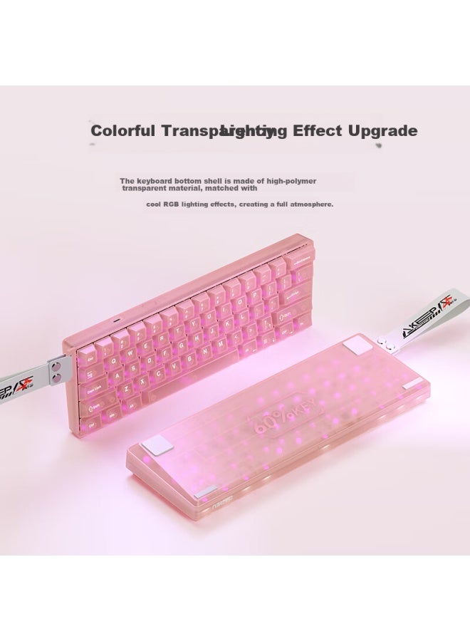 Daryo Dareu Cool60/68 Magnetic Axis Keyboard Rt E-sports Gaming Mechanical Keyboard With 8k Polling Rate, Hot-swappable Rgb Dual Driver, Unafraid Of Contracts Cool60 Morning Mist Pink - Image 5