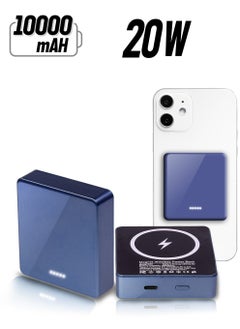 XVersion Magnetic 3-in-1 Power Bank 10000mAh with 15W Wireless Charging, 20W Wired Fast Charging, USB Port, Compact Lightweight Design, Compatible with iPhone 14/13/12 Series, iWatch, AirPods, and Qi Devices  - Image 1