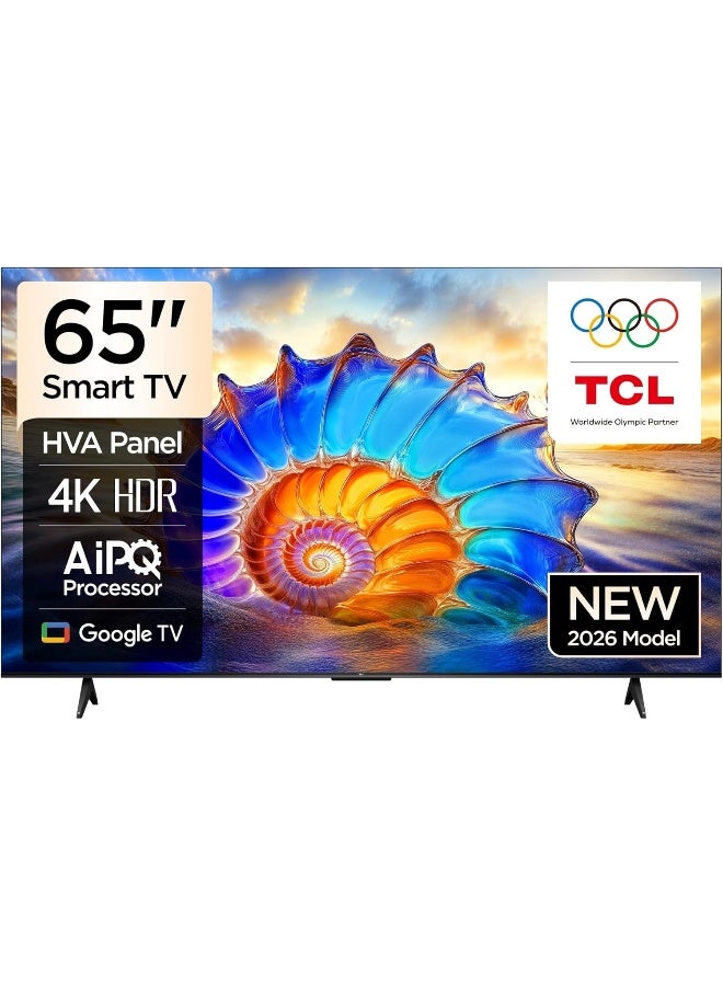 TCL 65P61L 65 Inch Smart TV - 4K UHD HDR with Google TV (2026 Model) 65P61L black - Image 1