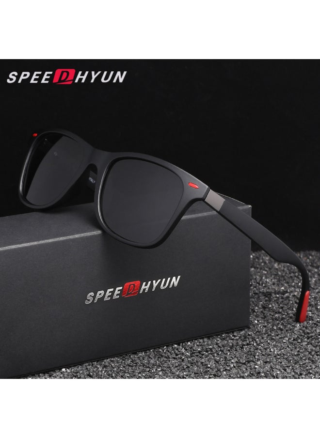 Generic - SPEEDHYUN Polarized Sunglasses Men /Women Sun Glasses Light Weight Male UV400 Travel Eyewear Gafas De Sol-Lenses Color:Bright Black - Image 1