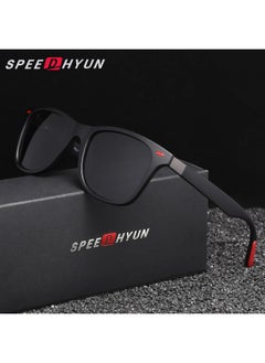 SPEEDHYUN Polarized Sunglasses Men /Women Sun Glasses Light Weight Male UV400 Travel Eyewear Gafas De Sol-Lenses Color:Bright Black