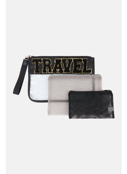 Miamica 3 Pieces Organizing Pouches, Black  - Image 3