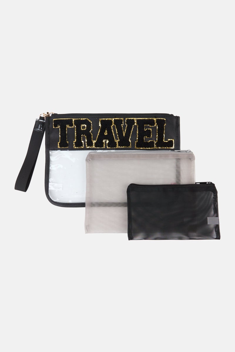 Miamica 3 Pieces Organizing Pouches, Black  - Image 3