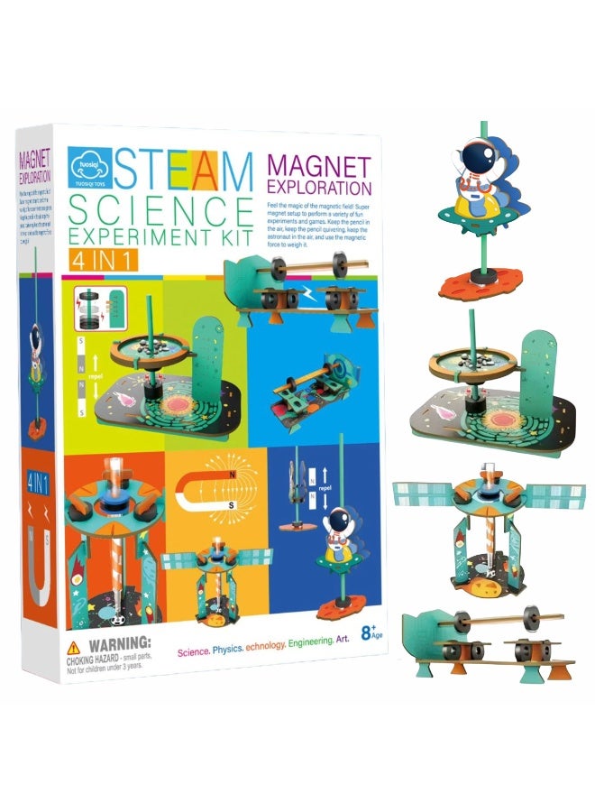 Chanak 4 In 1 Steam Magnet Exploration Kit Diy Science Toy Teaching Kids Magnetic Force, Energy & Motion Through Fun Experiments. Perfect Stem Learning Kit For Boys & Girls - Image 1