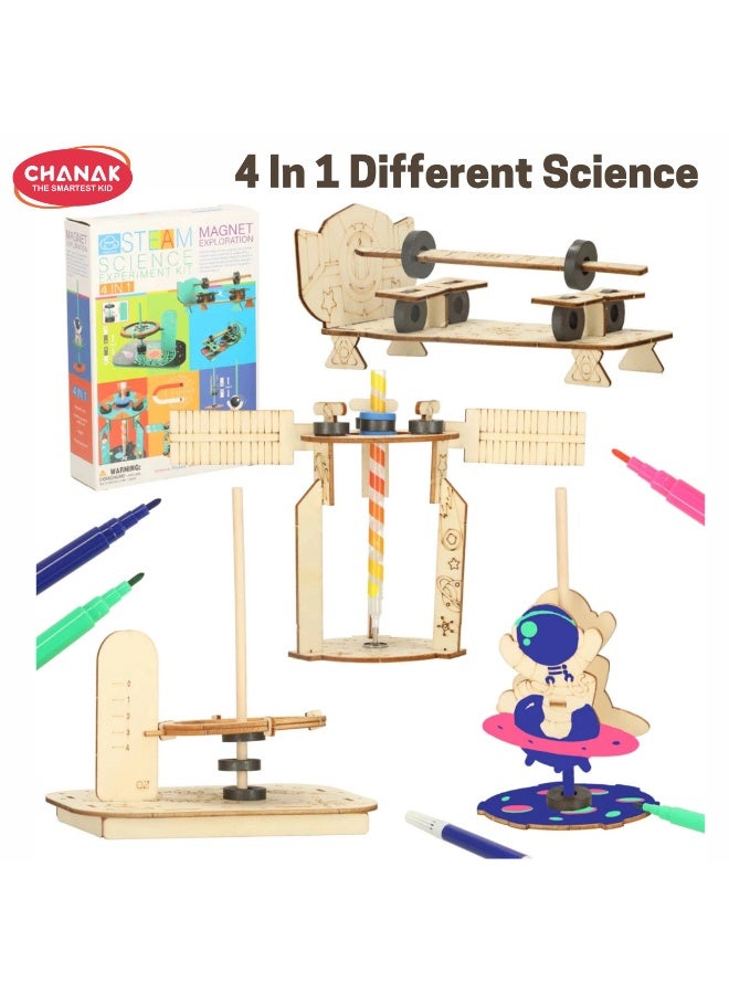 Chanak 4 In 1 Steam Magnet Exploration Kit Diy Science Toy Teaching Kids Magnetic Force, Energy & Motion Through Fun Experiments. Perfect Stem Learning Kit For Boys & Girls - Image 4