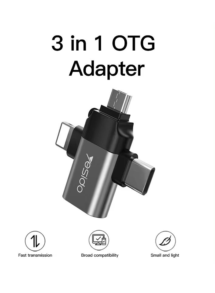 Yesido 3 In 1 OTG USB 2.0 Supper Fast Data Transmission GS15 - Image 3