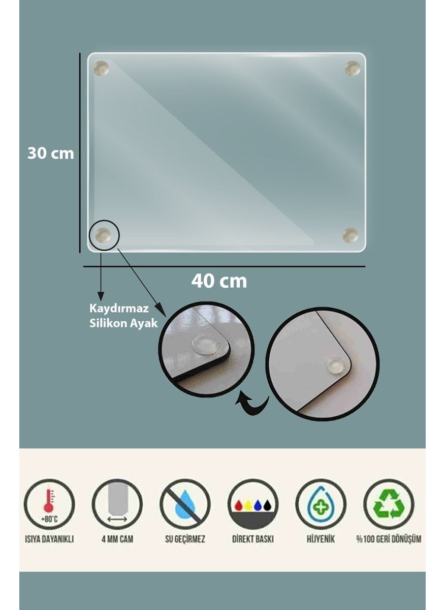 Saban Transparent Glass Cutting Board - Cutting Table 30 x 40 cm.  - Image 4