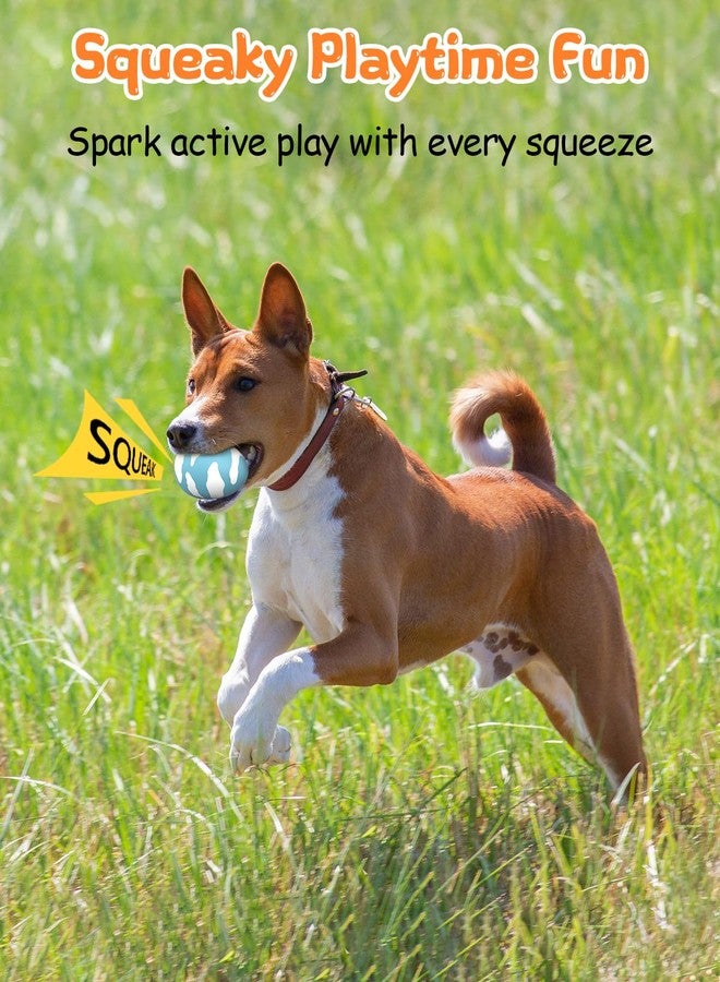 SCHITEC Squeaky Dog Toys for Aggressive Chewers, Tough Rubber Bouncy Balls for Boredom, Durable Pet Chew Toy Ball for Large Medium Breed Dogs (2.8 * 3.7inch) - Image 2