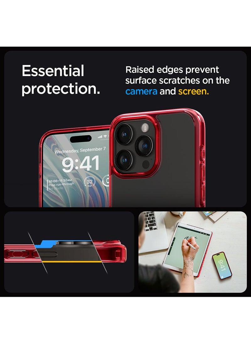 Spigen Ultra Hybrid for iPhone 15 PRO Case Cover - Deep Red  - Image 5