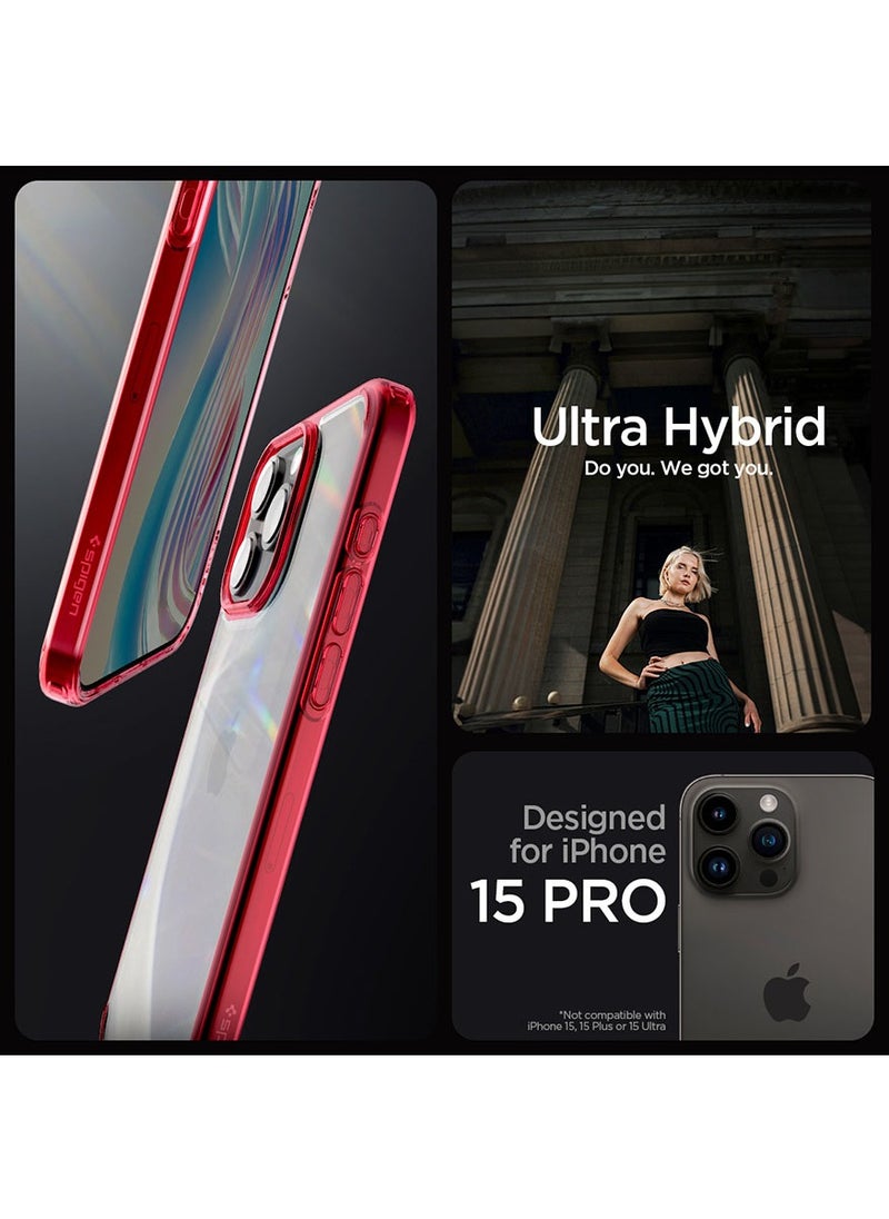 Spigen Ultra Hybrid for iPhone 15 PRO Case Cover - Deep Red  - Image 2