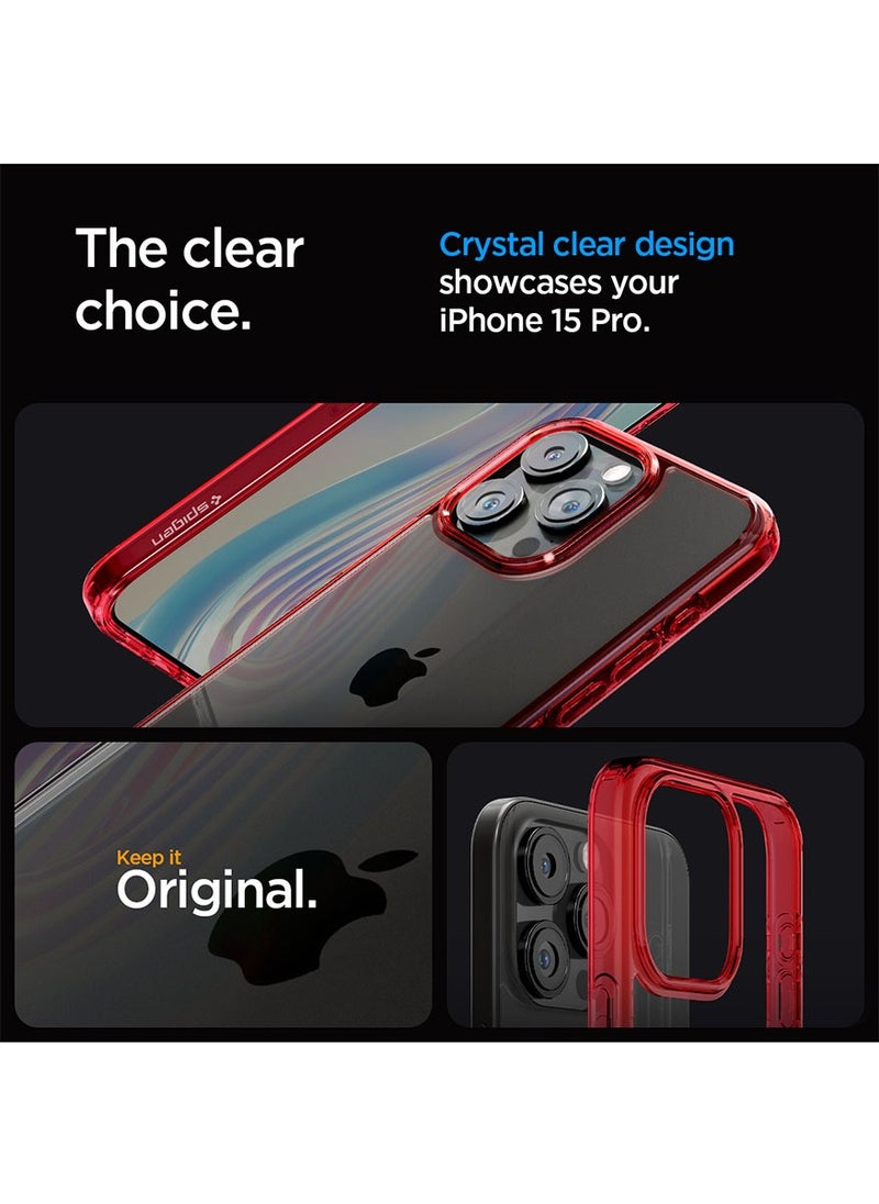 Spigen Ultra Hybrid for iPhone 15 PRO Case Cover - Deep Red  - Image 3