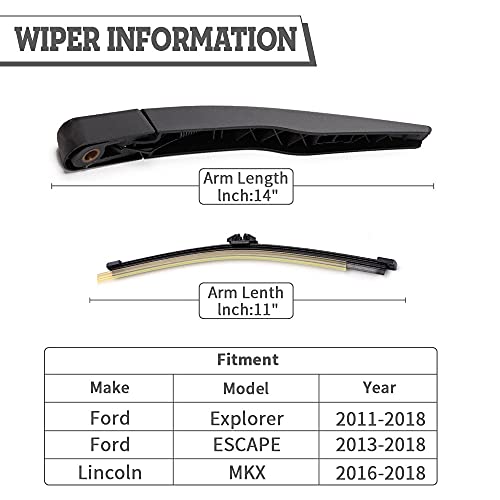 HODEE Rear Wiper Arm Blade Nut Set Replacement for Ford Explorer 2011-2023 Escape 2013-2023,Rear Wiper Cover Accessories Assembly,Back Windshield Window Cap,Lincoln MKX MKC Corsair Nautilus Expedition - Image 2