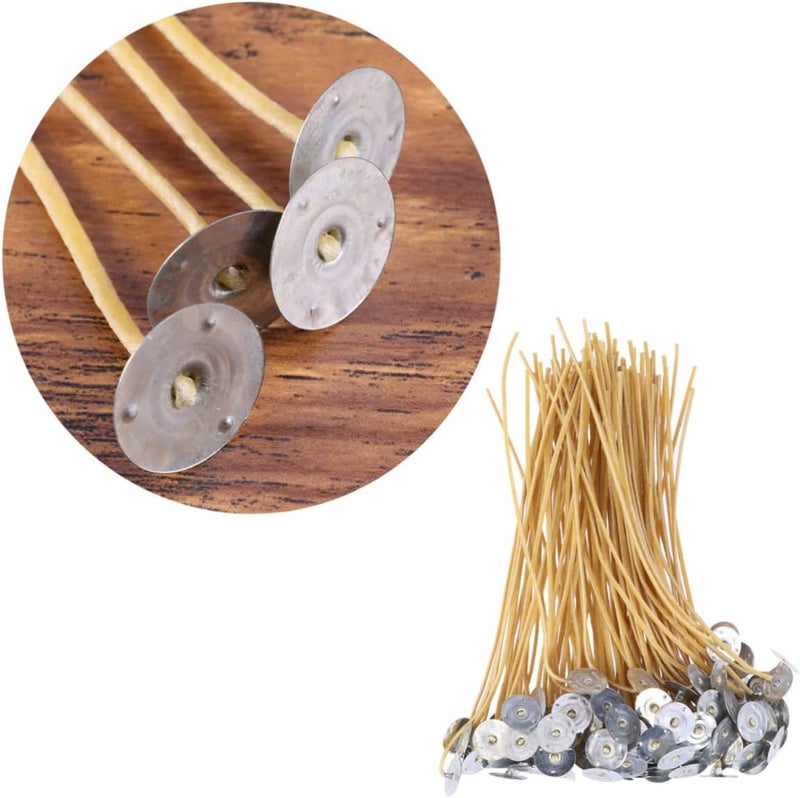 100pcs Organic Beeswax Candle Wicks Twine Pre-Waxed Low Smoke for Candle Making Pure and Natural Material for DIY Projects - Image 1