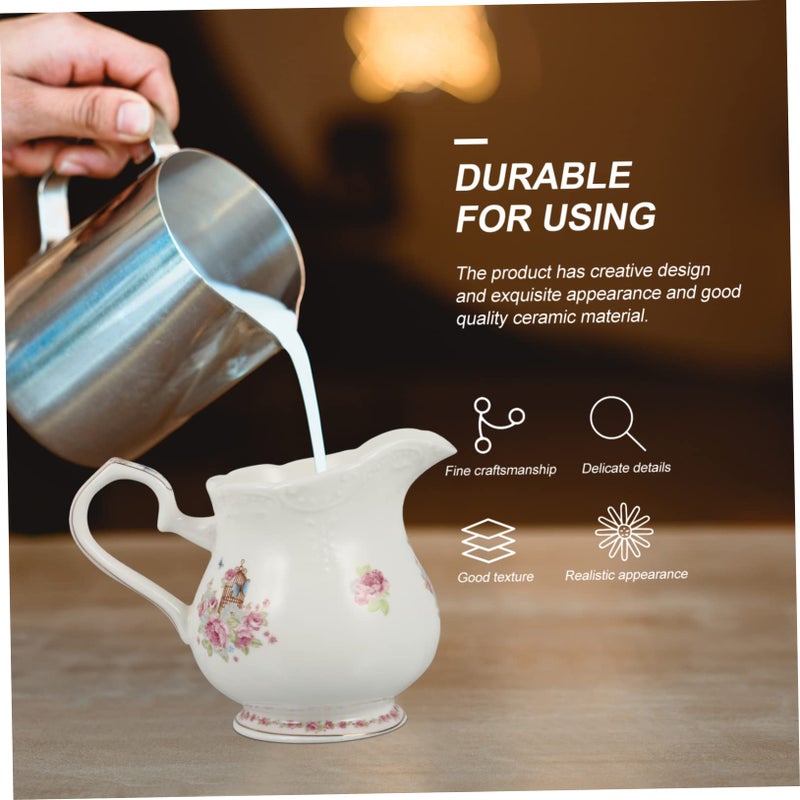 Premium Ceramic Milk Frothing Pitcher Wide Mouth Easy Clean Heat Resistant Handle - Image 5