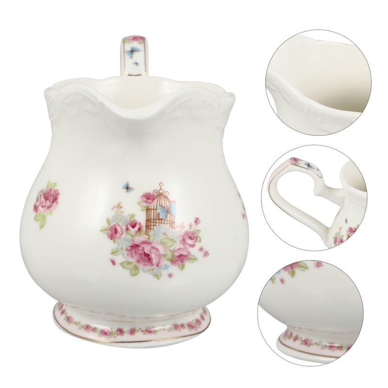 Premium Ceramic Milk Frothing Pitcher Wide Mouth Easy Clean Heat Resistant Handle - Image 3