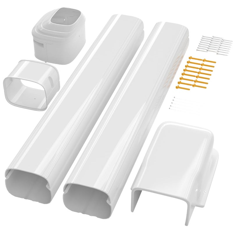 Cestluck 4 75 Ft Mini Split Line Set Cover PVC  PP Line Cover Set Universal for Mini Split AC  Central AC