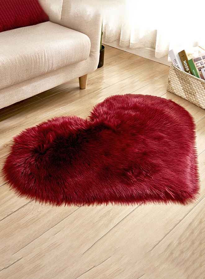 NIBEMINENT Home Carpet Love Heart Shaped Bedroom Living Room Study Rug Red S