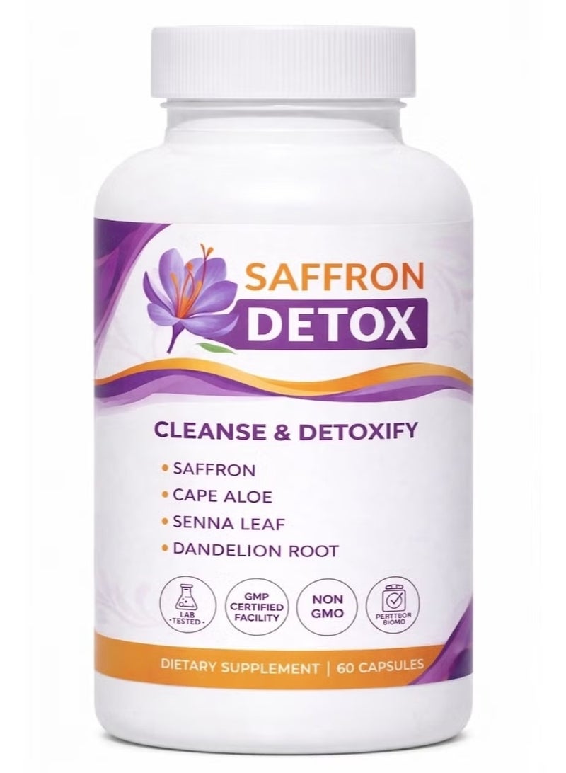 Saffron Detox Cleanse Capsules 60 Capsules – Herbal Supplement with Saffron, Cape Aloe & Senna Leaf for Digestive Wellness Support - Image 2