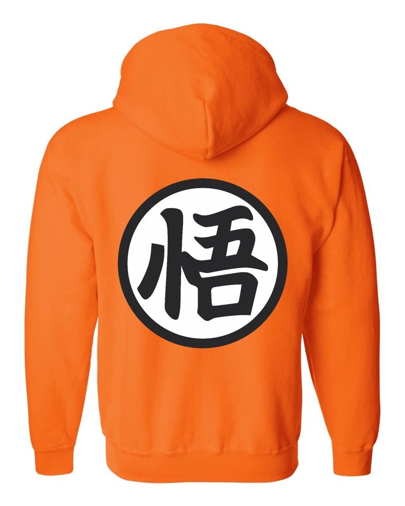 ALLNTRENDS Training Symbol Full Zip Hoodie Sweatshirt Anime Cool Graphic Top (M, Orange) - Image 2