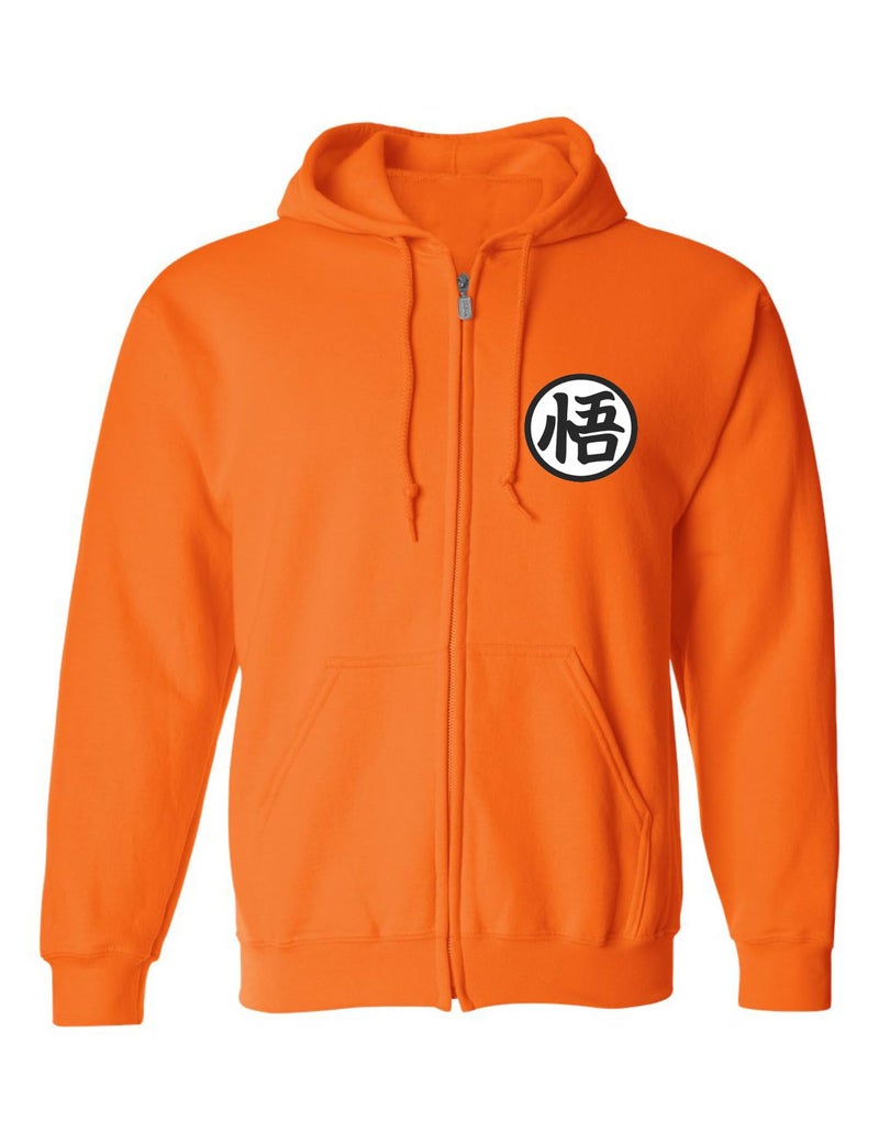 ALLNTRENDS Training Symbol Full Zip Hoodie Sweatshirt Anime Cool Graphic Top (M, Orange) - Image 1