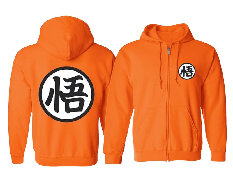 ALLNTRENDS Training Symbol Full Zip Hoodie Sweatshirt Anime Cool Graphic Top (M, Orange) - Image 3