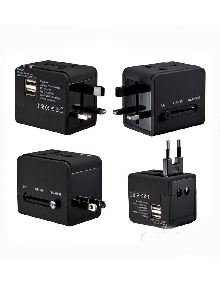 Furtey Europe to UK Travel Adapter Plug US to UK Shaver Plug Adapter 2 Pin to 3 Pin 1A with Fuse Black - Image 1