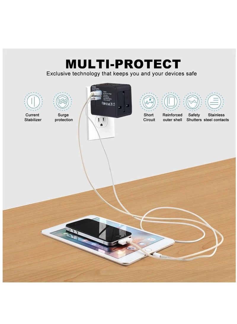 Furtey Europe to UK Travel Adapter Plug US to UK Shaver Plug Adapter 2 Pin to 3 Pin 1A with Fuse Black - Image 5